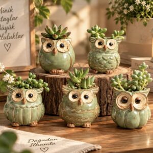 baykuş 5 li saksı silikon kalıp 5.5 cm