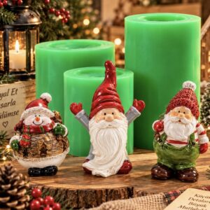 yılbaşı 3 lü set silikon kalıp 15 cm 9 cm 8 cm
